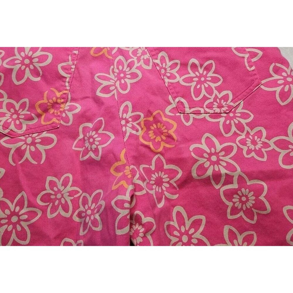 Vintage 90s PINK ABSTRACT FLOWER Pants Set Y2K Jacket 2 Pc David Brooks‎ Sz 8